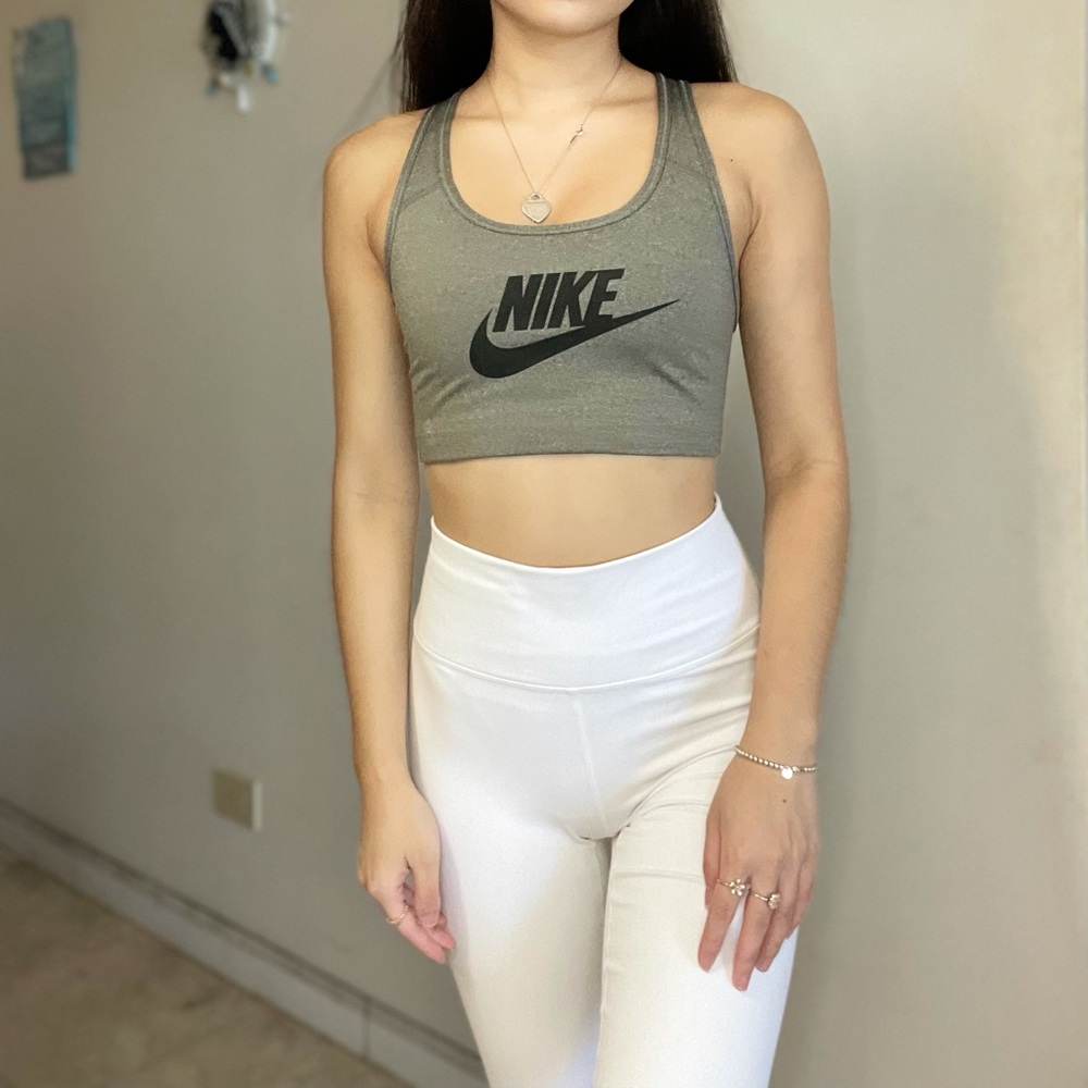 Gray Nike sports bra